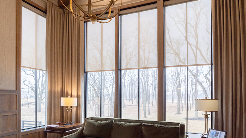 Draper  at Home window shades in a living area