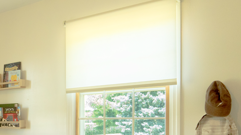 Draper at Home window shades in a nursery room