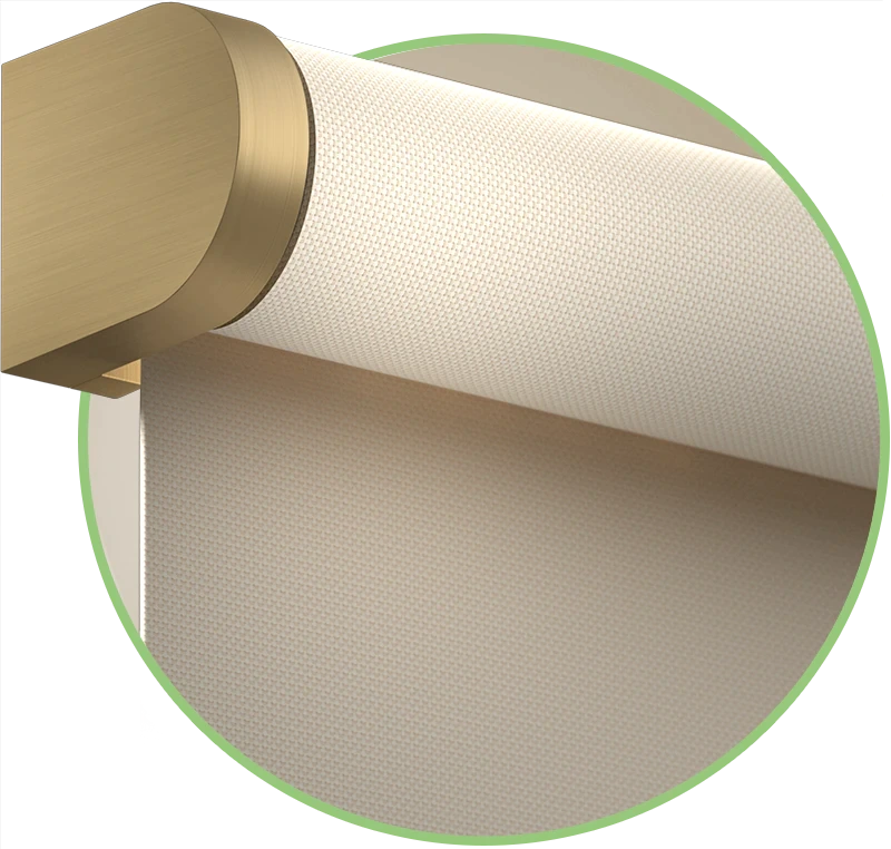 FlexStyle luxury window shades with Brushed Gold finish